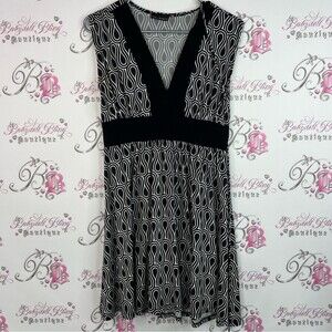 Urban Behavior tank top waves swirl Vneck tank style Monochrome Wave Dress